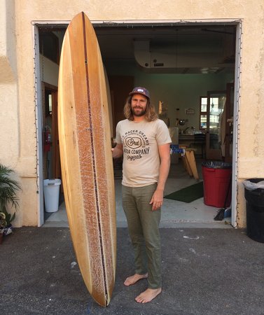 Thick Lizzy hollow wooden surfboard