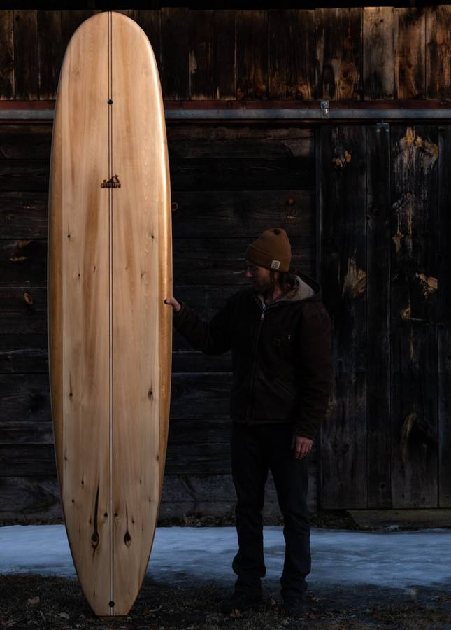 Waterlog hollow wooden surfboard