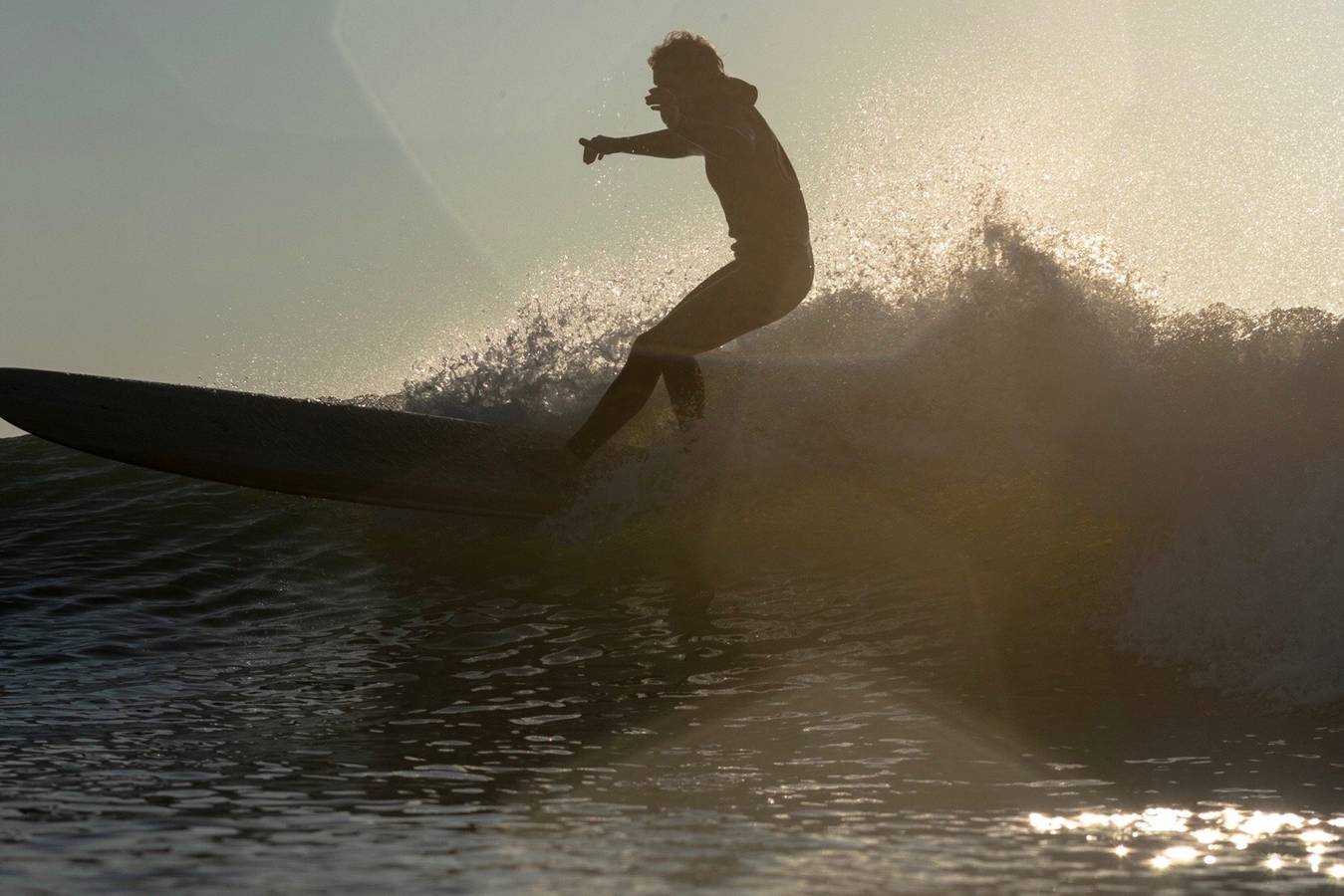 Waterlog hollow wooden surfboard