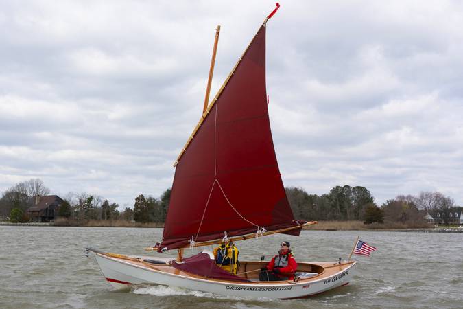 The Guider is a rugged, comfortable open boat for cruising under sail and oar