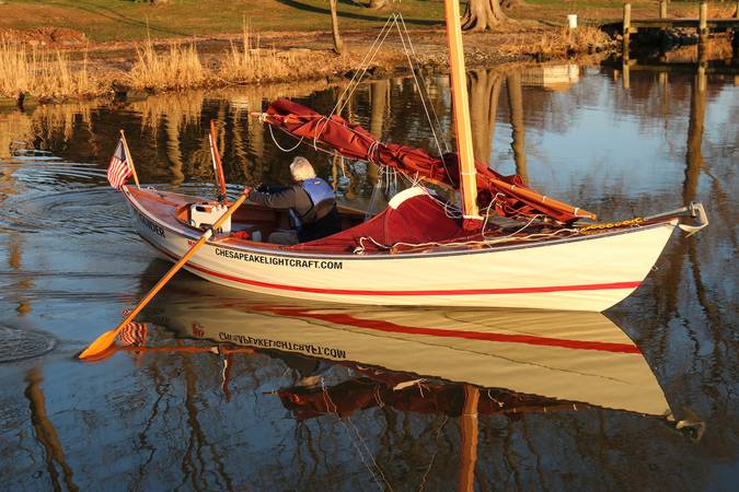 The Guider is a rugged, comfortable open boat for cruising under sail and oar