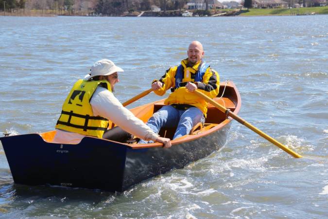 The Jimmy Skiff II rowing boat built from a wooden kit