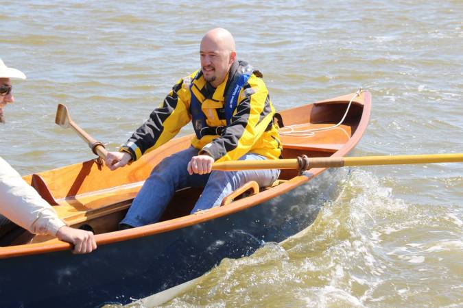 The Jimmy Skiff II rowing boat built from a wooden kit