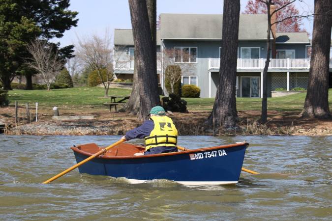 The Jimmy Skiff II rowing boat built from a wooden kit
