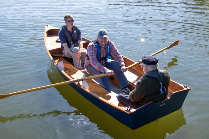 The Jimmy Skiff II rowing boat built from a wooden kit
