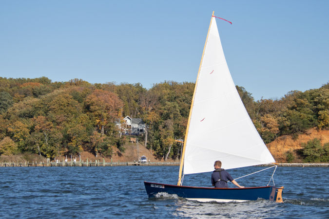 The Jimmy Skiff II is a fun and stable wooden sailing boat built from a plywood kit