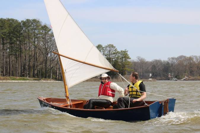 The Jimmy Skiff II is a fun and stable wooden sailing boat built from a plywood kit