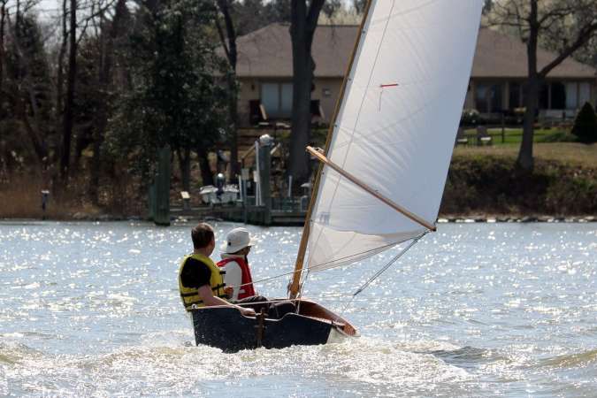 The Jimmy Skiff II is a fun and stable wooden sailing boat built from a plywood kit