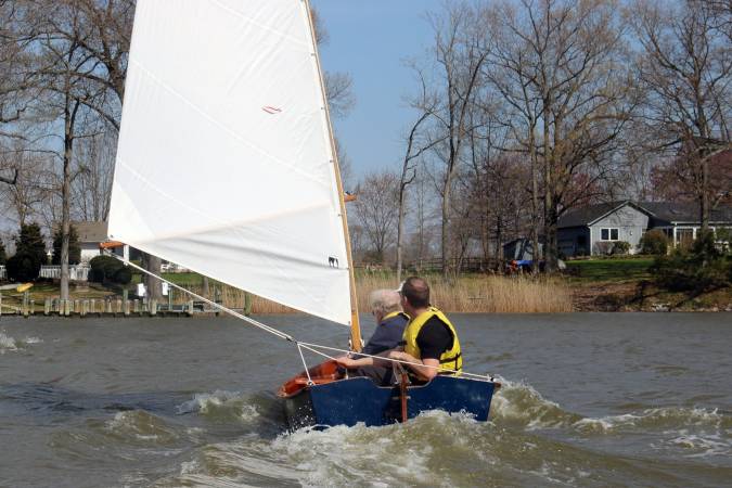 The Jimmy Skiff II is a fun and stable wooden sailing boat built from a plywood kit