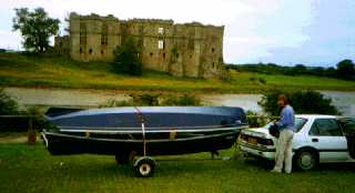 The 16 ft Linnet and Bee rowing boats in Ireland prior to rowing down the Shannon