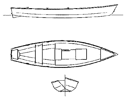 The 16 ft Linnet rowing boat that can be rowed by 1-3 people