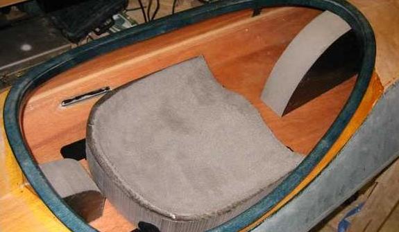 Interior of a surf kayak Matunuck from Fyne Boat Kits