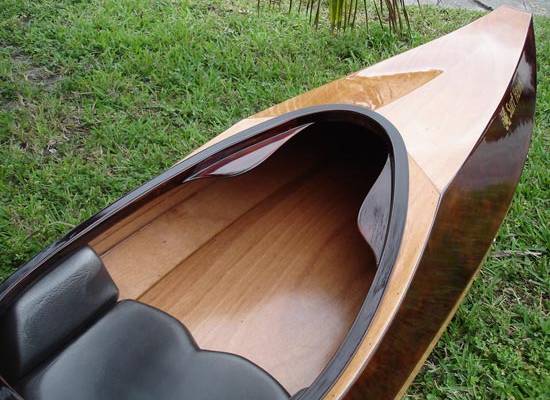 Interior of surf kayak