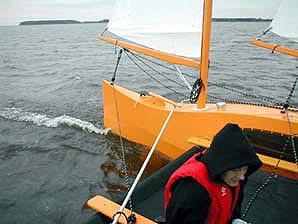 High speed sailing in a proa built from a kit