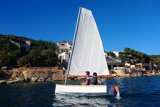 The Mebo 12 nesting dinghy for day sailing and cruising