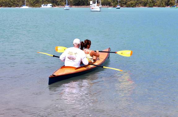 Mill Creek 16.5 Hybrid kayak with a cedar-strip deck