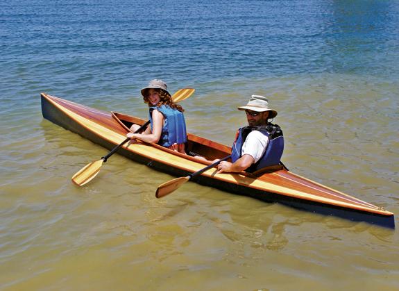 Mill Creek 16.5 Hybrid kayak with a cedar-strip deck