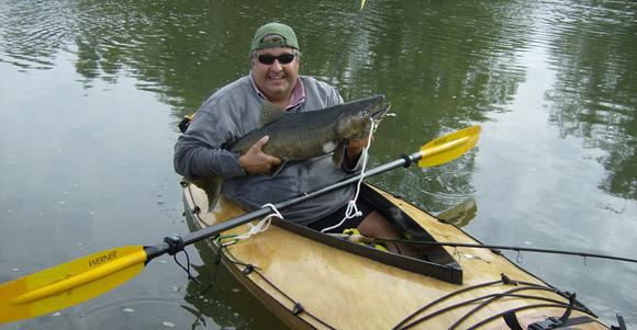 Caught from a kayak the large fish that did not get away