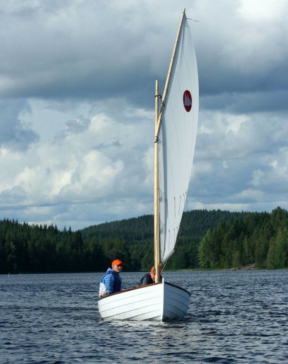 The Morbic 12 is a traditional clinker boat that can be sailed, rowed or motored
