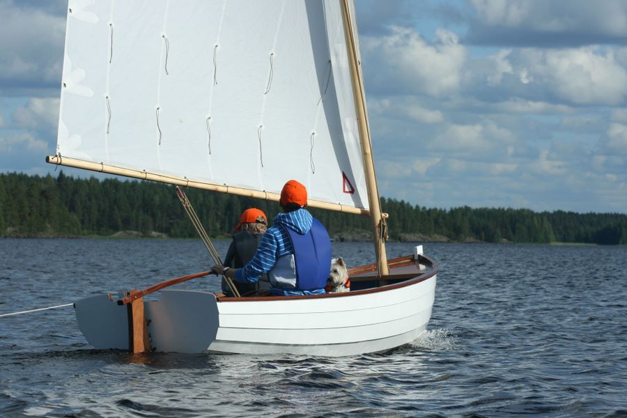 The Morbic 12 is a traditional clinker boat that can be sailed, rowed or motored