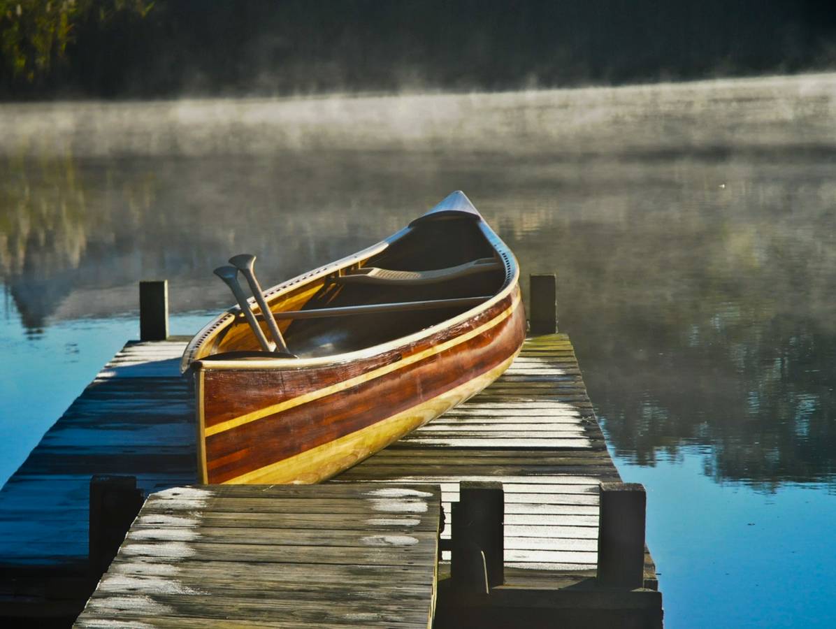 The comfortable tandem Mystic River canoe designed by Nick Schade