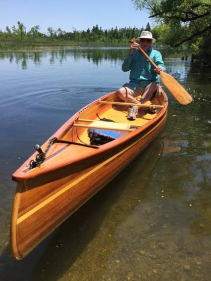 The wood-strip planked Mystic River tandem canoe