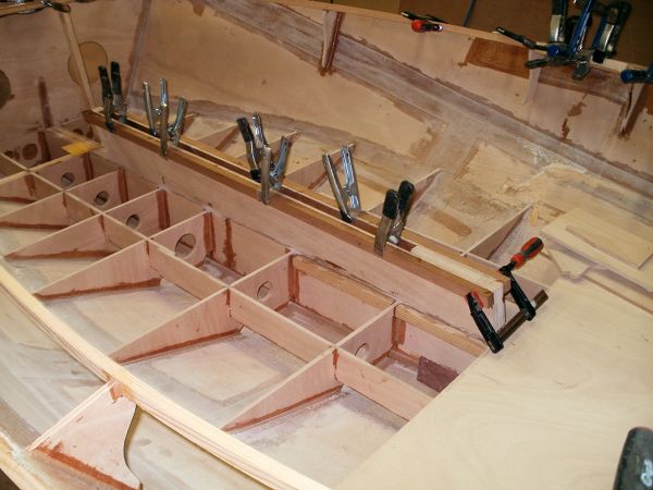Centreboard case and double floor of a self-build National 12 dinghy