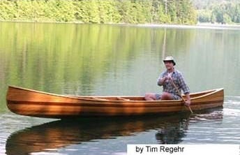 The Nomad 17 is a wood-strip canoe with traditional looks but easier to paddle