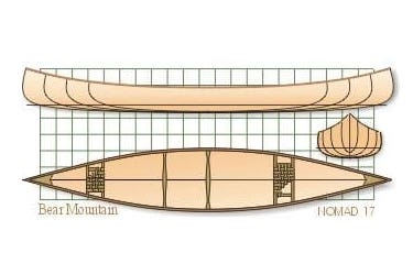 The Nomad 17 is a wood-strip canoe with traditional looks but easier to paddle