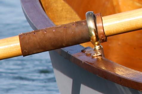 Leather collars to protect wooden oars