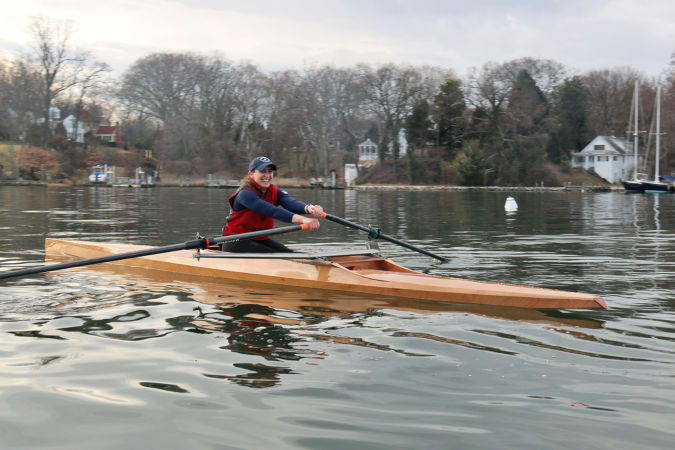 Oxford Shell - a lightweight wooden rowing shell for rec-racing, workouts or ocean rowing