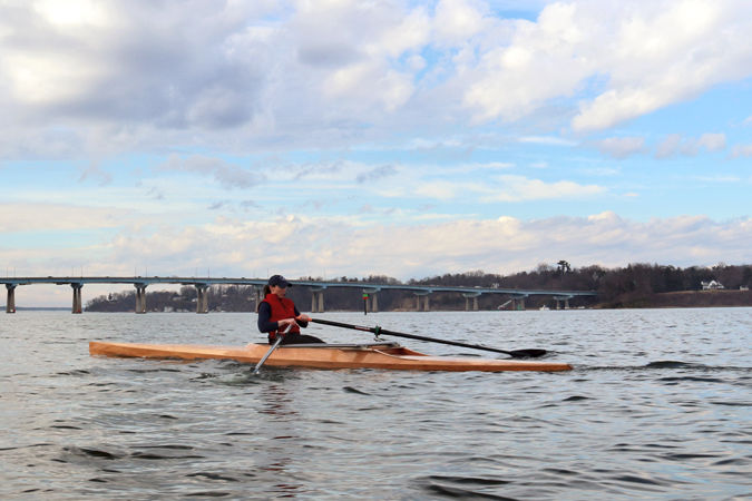 Oxford Shell - a lightweight wooden rowing shell for rec-racing, workouts or ocean rowing