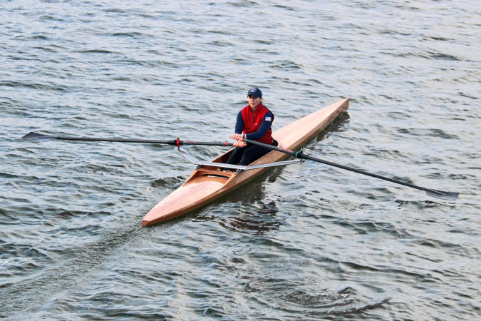 Oxford Shell - a lightweight wooden rowing shell for rec-racing, workouts or ocean rowing