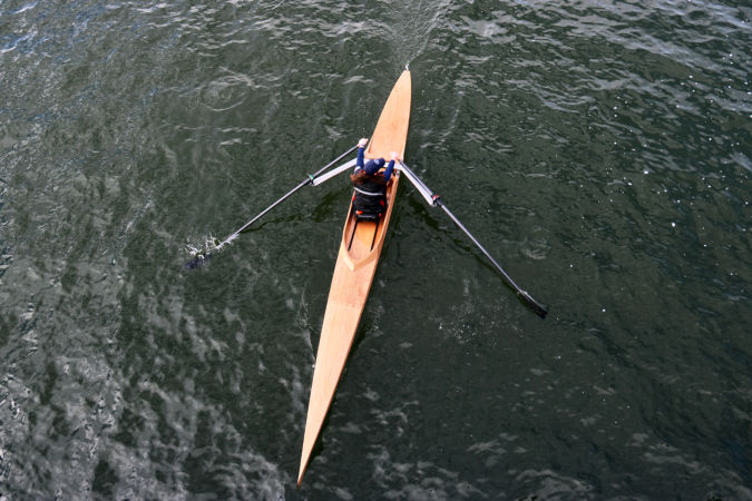 Oxford Shell - a lightweight wooden rowing shell for rec-racing, workouts or ocean rowing