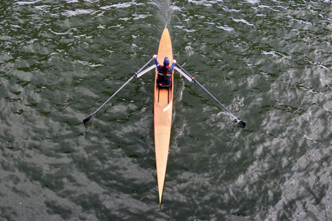 Oxford Shell - a lightweight wooden rowing shell for rec-racing, workouts or ocean rowing