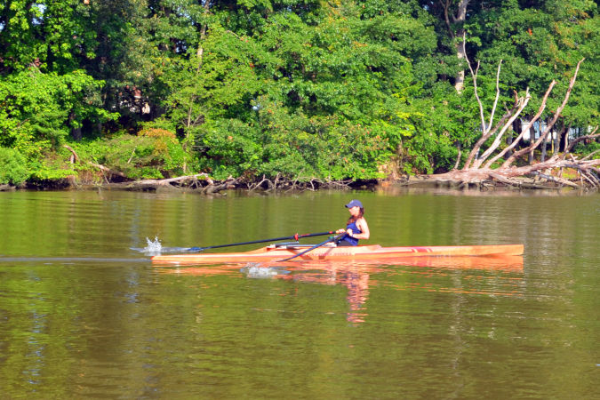 Oxford Shell - a lightweight wooden rowing shell for rec-racing, workouts or ocean rowing