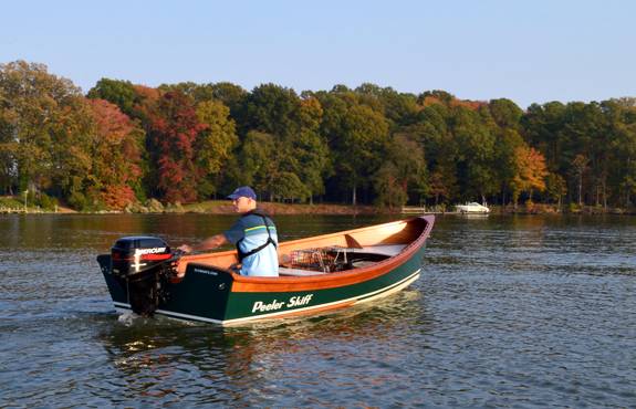 The light but sturdy Peeler motor skiff