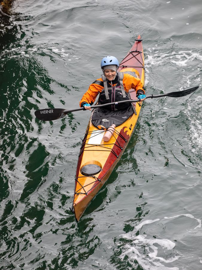 The Petrel Play SG is a shorter sea kayak for surfing big waves or exploring lakes