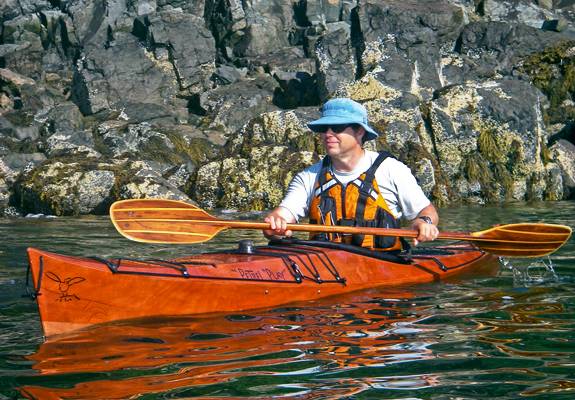 Petrel Play stitch and glue wooden sea kayak