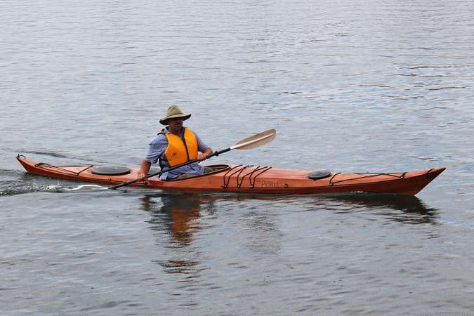 Petrel wooden stitch and glue sea kayak