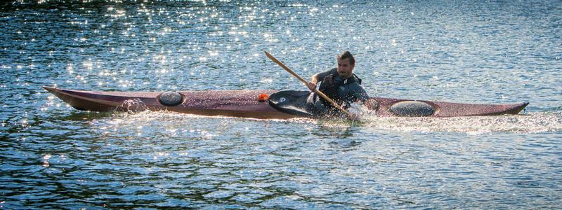 Petrel wooden stitch and glue sea kayak