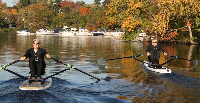 Piantedosi sliding-rigger SUP rowing unit for stand-up paddleboards