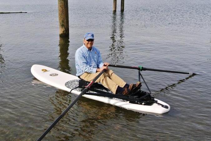 Piantedosi sliding-rigger SUP rowing unit for stand-up paddleboards