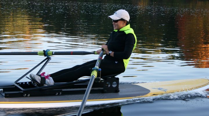 Piantedosi sliding-rigger SUP rowing unit for stand-up paddleboards