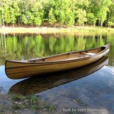 The Prospector 16 is a strip-planked wilderness canoe that can carry a large load