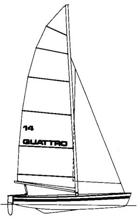 Quattro 14 racing catamaran sail plan