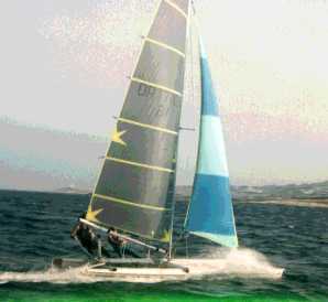 Quattro 16 racing beach catamaran by Richard Woods