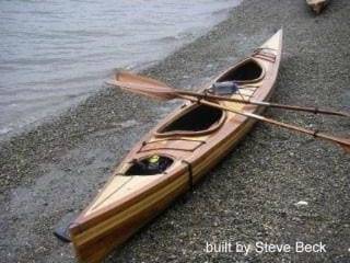 The Reliance Tandem is a two person wood-strip kayak for comfortable and efficient cruising