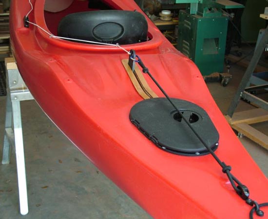 A kayak with a retractable skeg installed