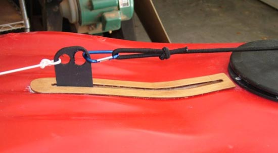 kayak with a retractable skeg installed